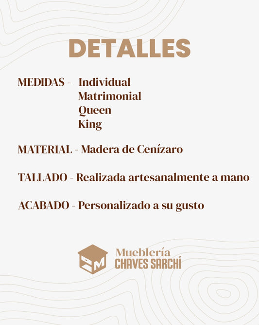 Cama Corona de Madera