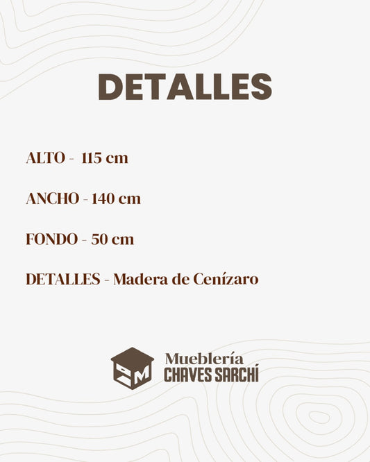 Gavetero Lineal de Madera Cenízaro