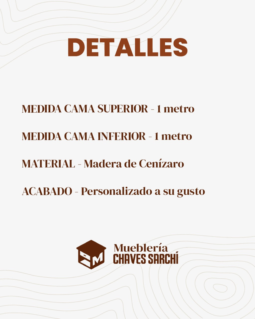 Camarote Tron Artesanal con Gavetas