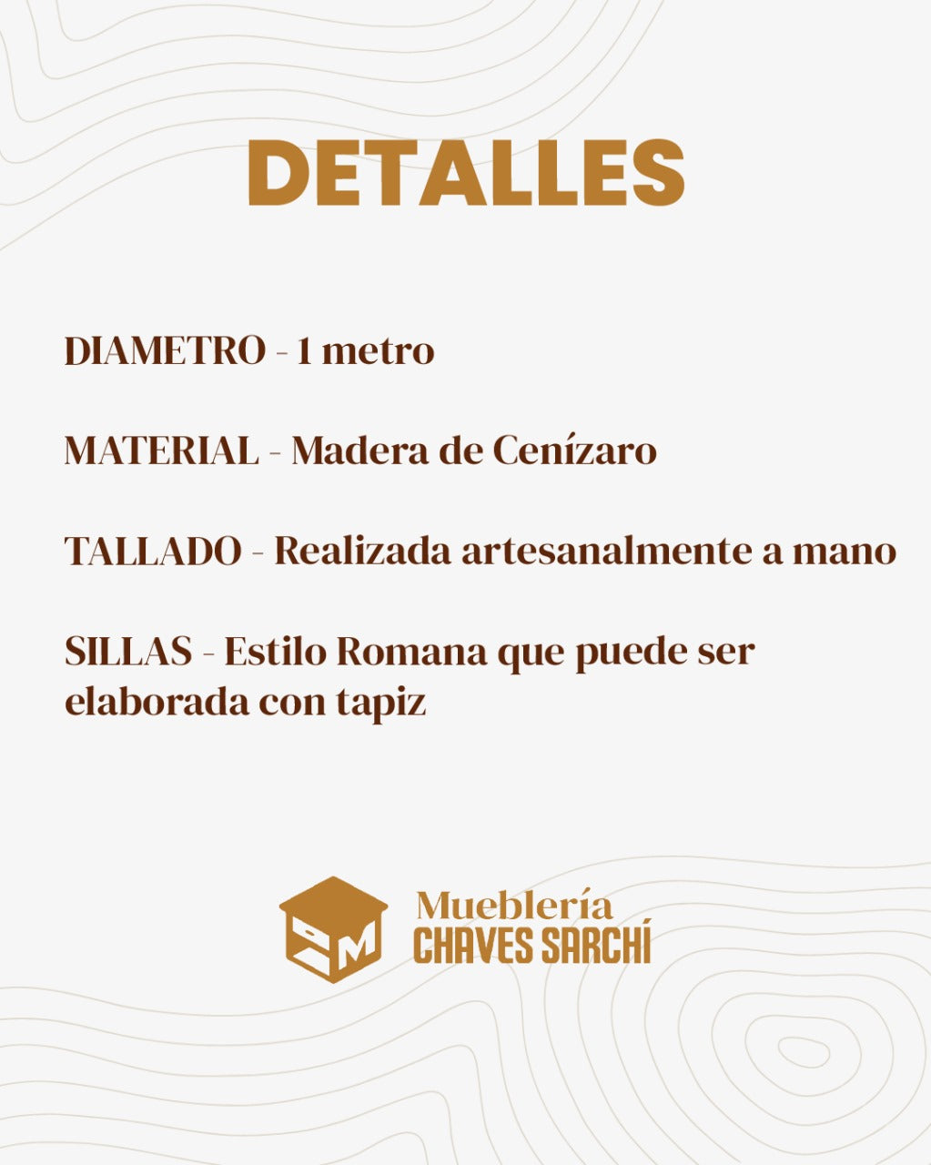 Juego de Comedor Redondo Estilo Romano