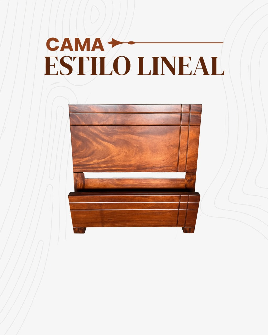 Cama Minimalista Lineal de Madera