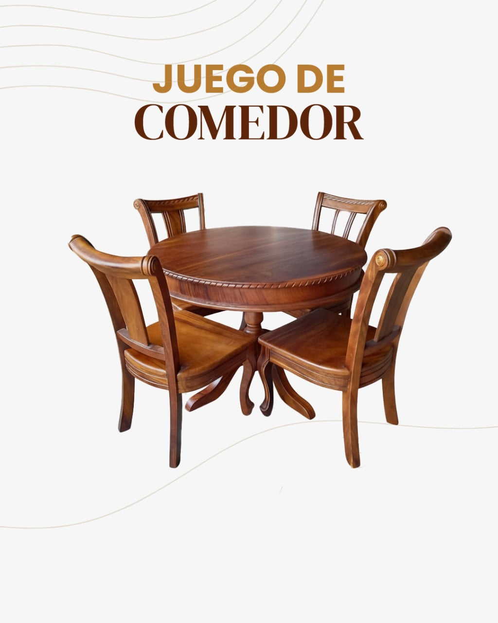 Juego de Comedor Redondo Estilo Romano