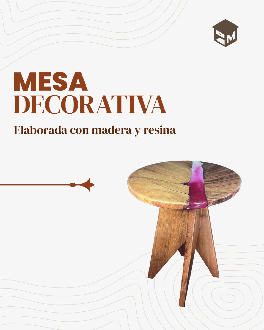 Mesa de Centro Artística con Resina